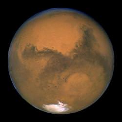Mars, seen in August 2003. Image credit: Hubble