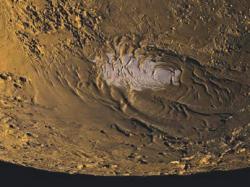 Mars southern pole. Image credit: NASA/JPL/MOLA