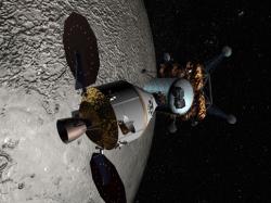 In orbit around the Moon. Image credit: NASA