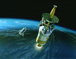 The Galileo mission above Earth - the subsequent flybys caused an unexpected boost in velocity (credit: NASA)