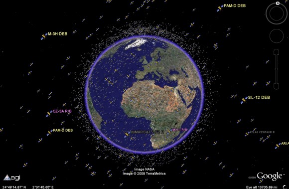 active and inactive satellites are tracked (Google/Analytical Graphics)