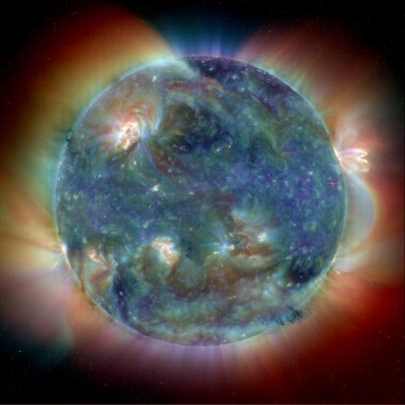 This photograph of a star was captured by NASA's SOHO spacecraft in the 