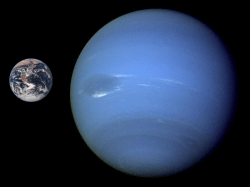 Neptune compared to Earth. Image credit: NASA
