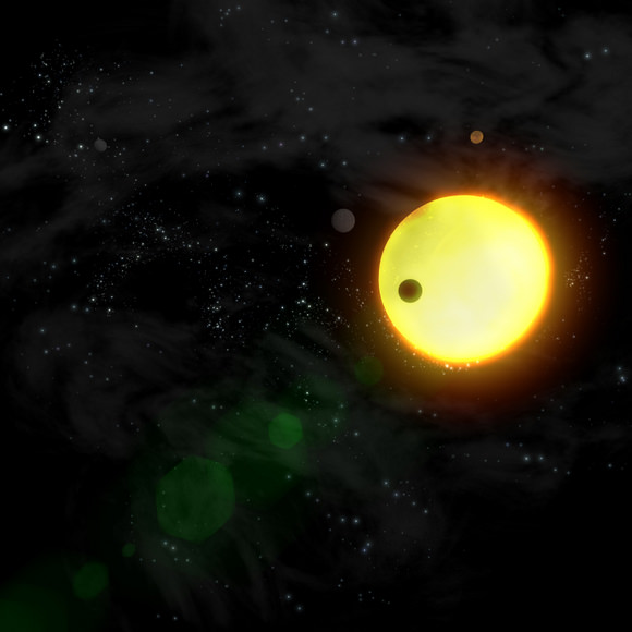 Artist's impression of exoplanets around other stars. Credits: ESA/AOES Medialab 
