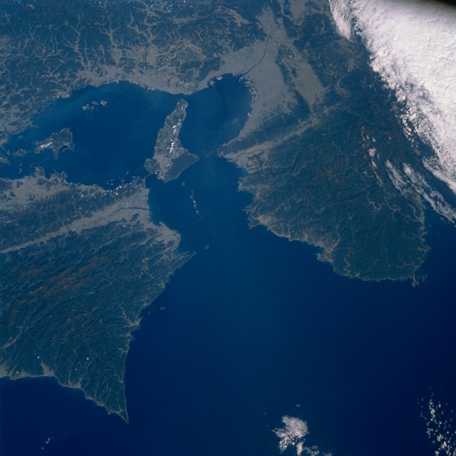 This image of the Inland Sea in Japan was taken on October 1989 during the 