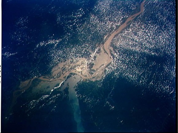 Confluence of the Amazon and Tapajos Rivers, Brazil, South America