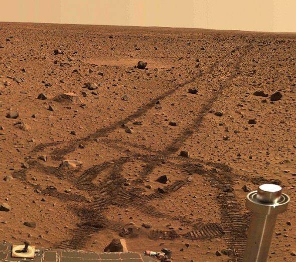 mars rover images. Mars Rover Tracks Erased From