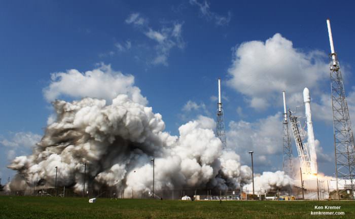 Successful SpaceX Falcon 9 launch of ABS/Eutelsat-2 launch on June 15, 2016, at 10:29 a.m. EDT from Space Launch Complex 40 on Cape Canaveral Air Force Station, Fl.   Credit: Ken Kremer/kenkremer.com