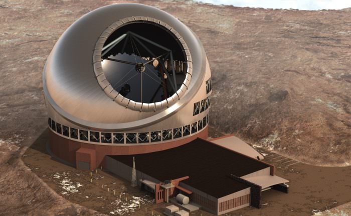 Artist's impression of the top view of the proposed Thirty Meter Telescope complex. Credit: tmt.org