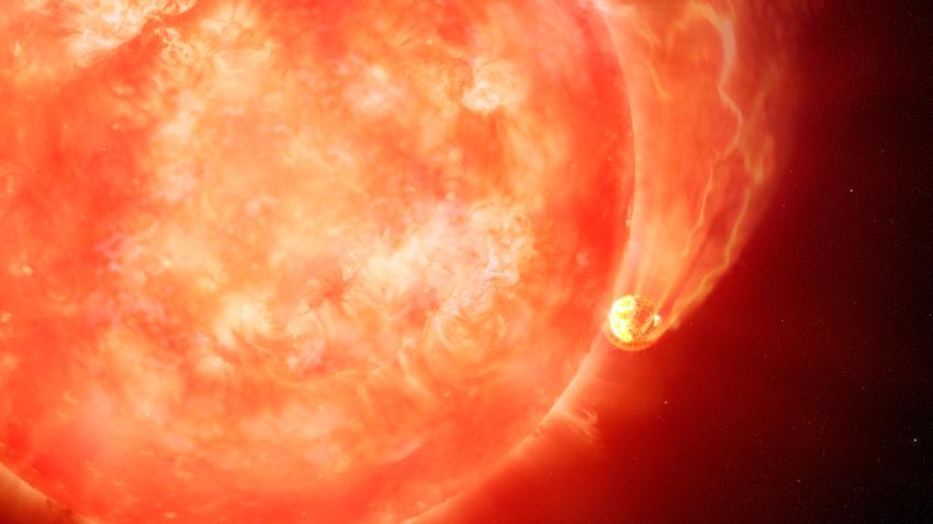 This artist’s impression depicts a dying Sun-like star engulfing an exoplanet. New research published in Monthly Notices of the Royal Astronomical Society suggests that ageing stars may be destroying the giant planets orbiting closest to them. International Gemini Observatory/NOIRLab/NSF/AURA/M. Garlick/M. Zamani. [Attribution (CC By 4.0)](https://creativecommons.org/licenses/by/4.0/)
