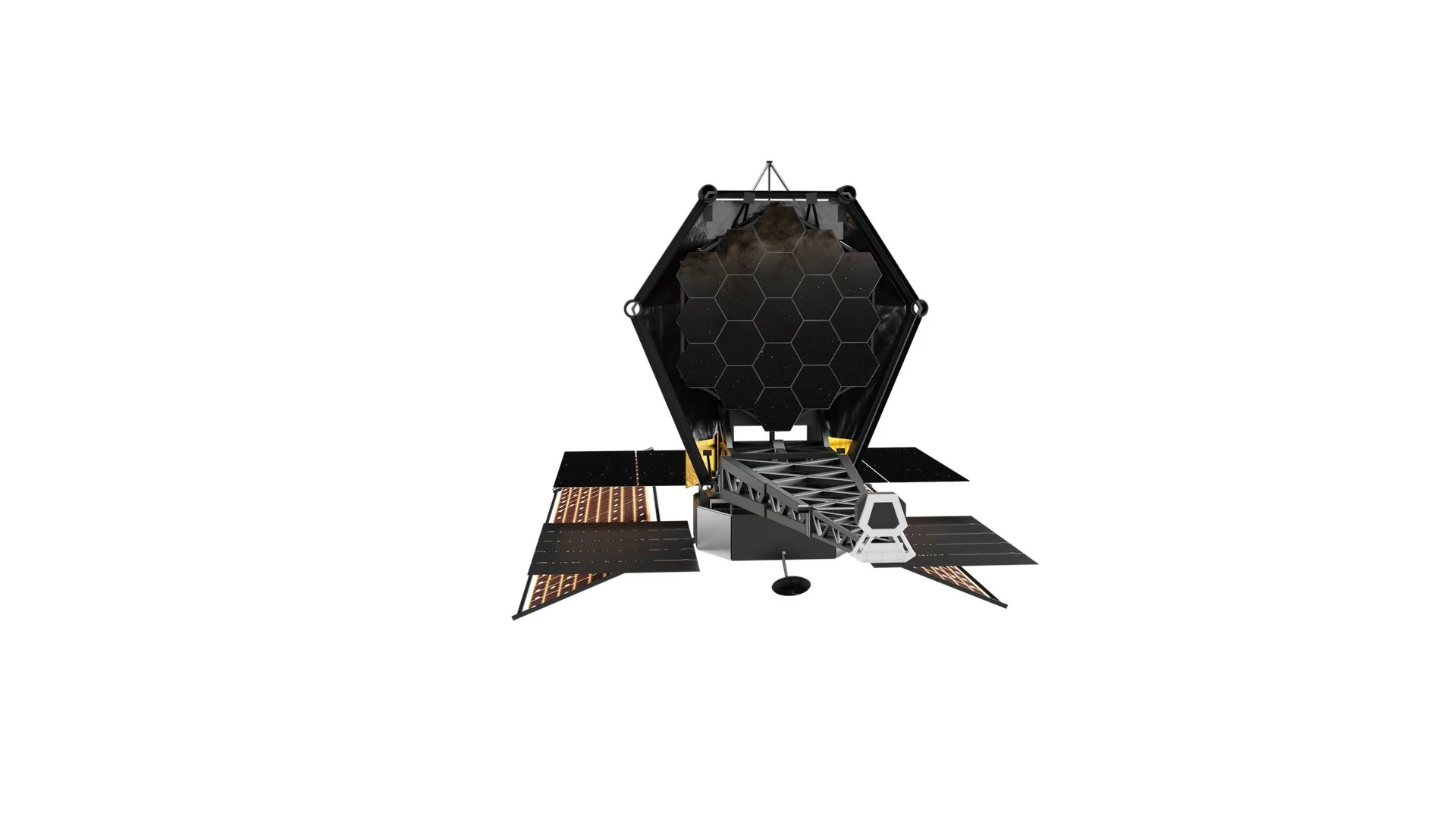 Artist's concept of the Habitable Worlds Observatory. Credit - NASA / Jonathan North / Walt Feimer / Aaron E. Lepsch