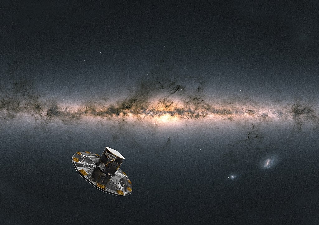 Artist impression of ESA's Gaia satellite observing the Milky Way (Credit : ESA)
