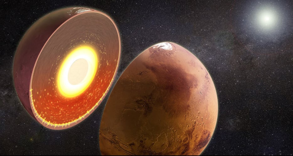 Mars Has a Warm Region Inside