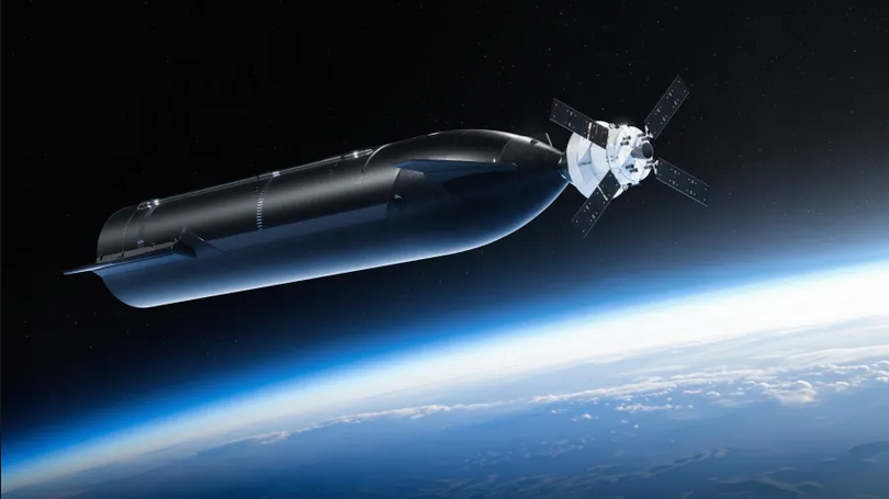 Artist's impression of the Starship HLS docking with a crewed Orion capsule in orbit. Credit: NASA