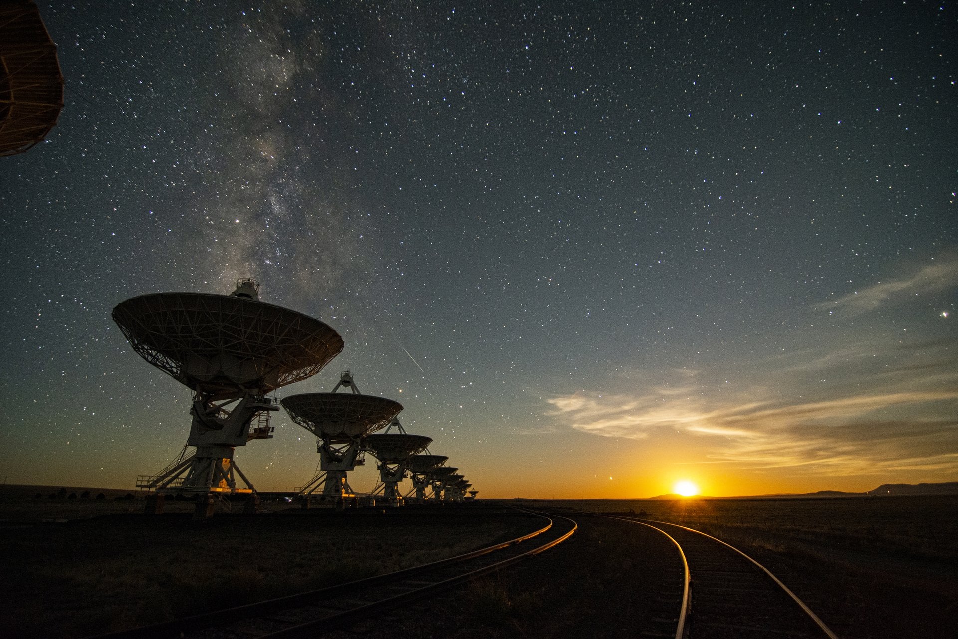 The NRAO's Karl G. Jansky Very Large Array (VLA) at sunset. Credit: NRAO/NSF