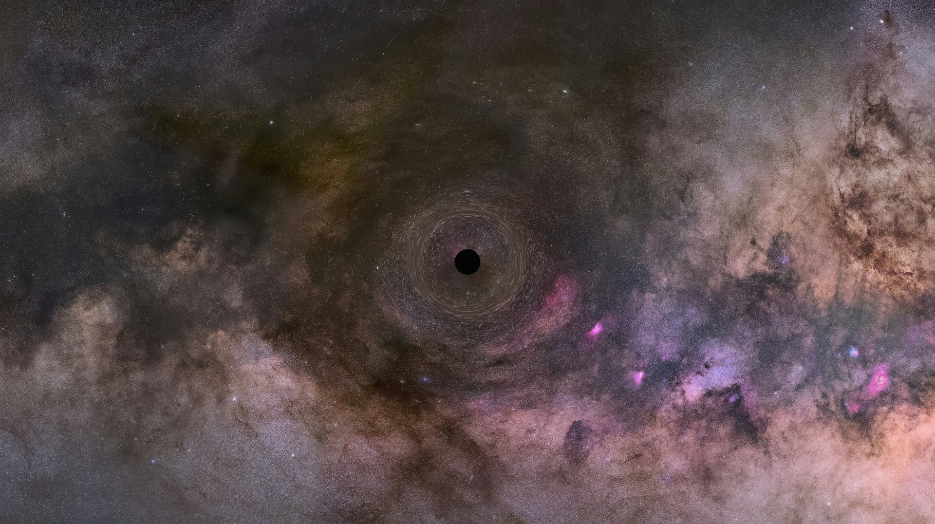 Illustration of an isolated black hole floating through the Milky Way. Credit - FECYT, IAC