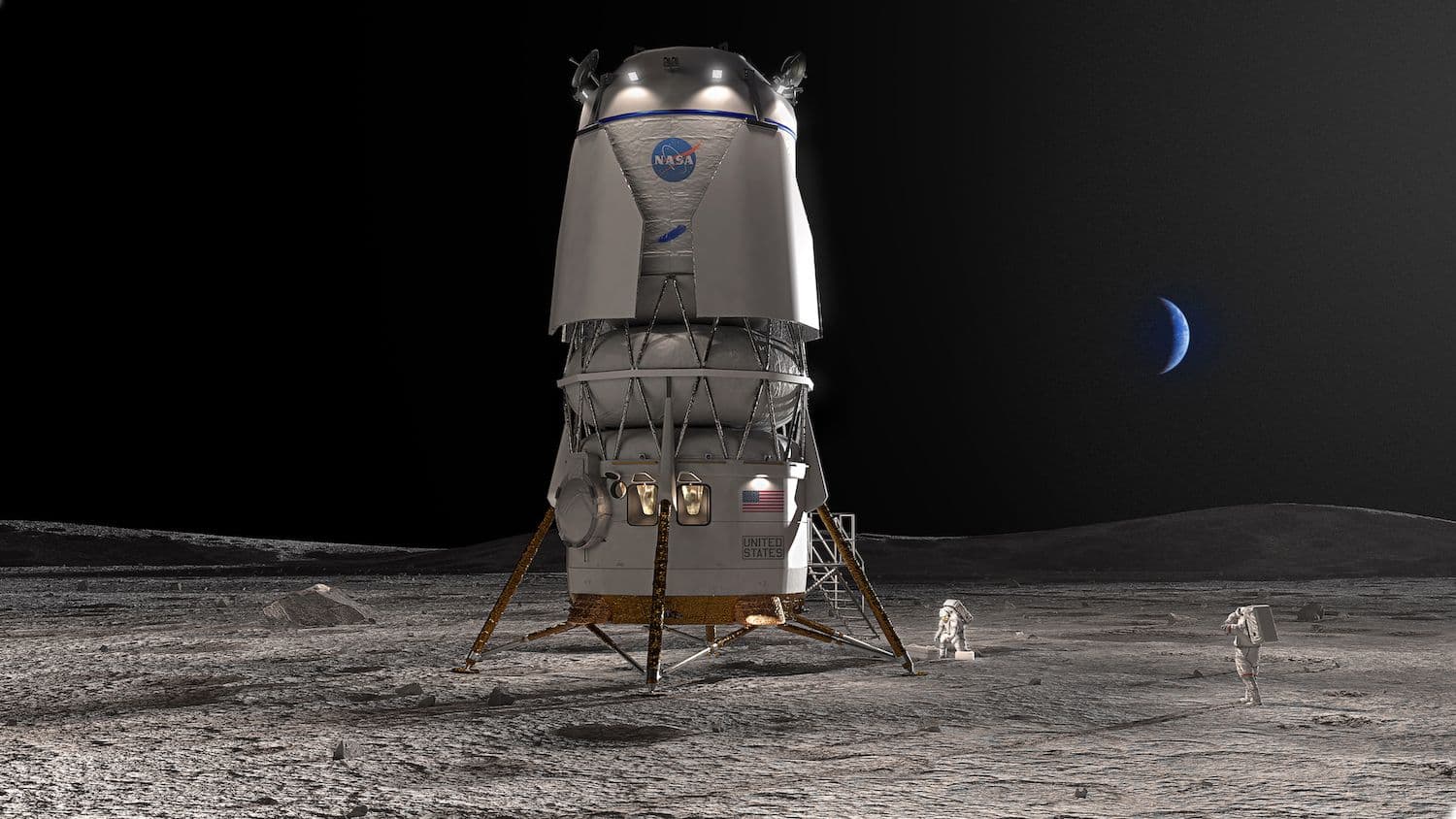 Artist's impression of the Blue Moon lunar lander. Credit: Blue Origin