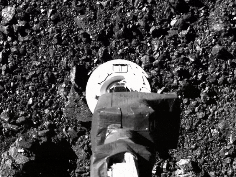 Video of OSIRIS-REx touching down on the asteroid Bennu. Credit - NASA/Goddard/University of Arizona