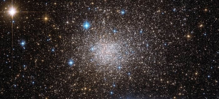 A Hubble Space Telescope view of Terzan 5 was the first show individual stars in this cluster. The ages of its stars span nearly the entire age of the galaxy. It has the most millisecond pulsars of any such cluster. Courtesy NASA/ESA/STScI.