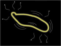 Artist impression of a cosmic superstring. Image credit: UW