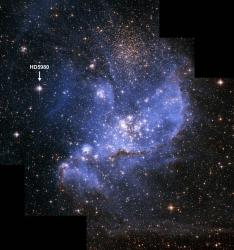 Position of HD 5980. Image credit: ESA