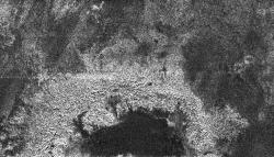 Partial view of a crater on Titan. Image credit: NASA/JPL/SSI