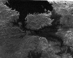 Lake on Titan. Image credit: NASA/JPL/SSI