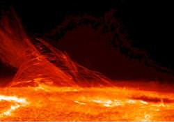 Swirling plasma on the Sun. Image credit: NASA/Hinode