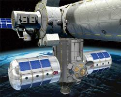An artists impression of the Habitation Extension Module - a concept by British designers for the ISS (credit: SimComm/Ducros)