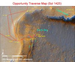 Where Opportunity is right now - in Duck Bay (credit: NASA/JPL)