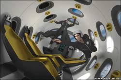 Weightlessness inside the Astrium spaceship - artist impression (credit: Astrium/Marc Newson)