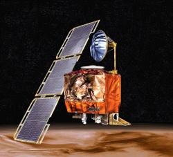 An artists impression of the Mars Climate Orbiter (credit: NASA)