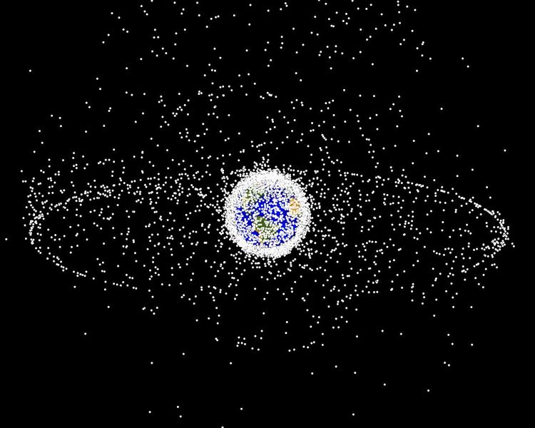 Image plot of space junk. Image credit: NASA