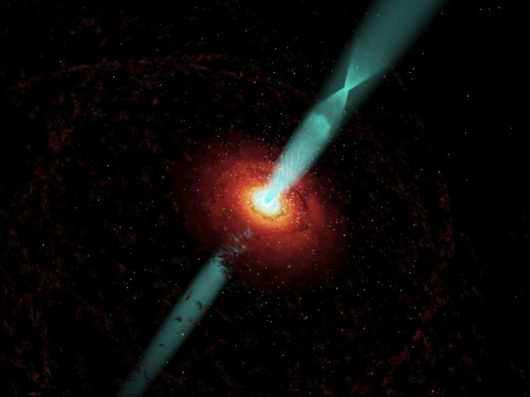 Artist's impression of a supermassive black hole. Credit: NRAO
