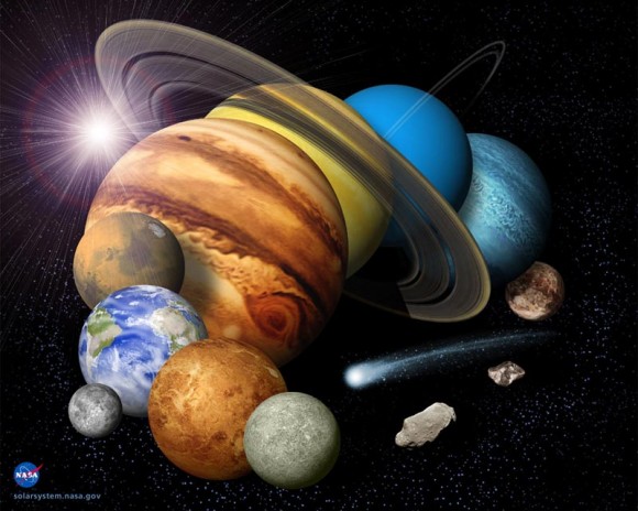 Montage of the Solar System. image credit: NASA/JPL