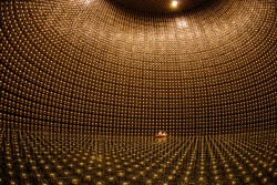 Super-Kamiokande, a neutrino detector in Japan, holds 50,000 tons of ultra pure water surrounded by light tubes (Super-Kamiokande)