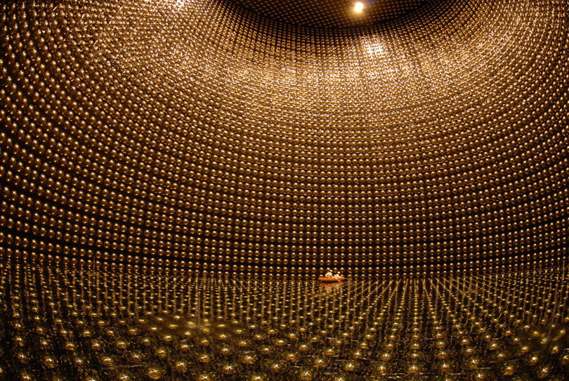 Super-Kamiokande, a neutrino detector in Japan, holds 50,000 tons of ultrapure water surrounded by light tubes. Credit: Super-Kamiokande Observatory