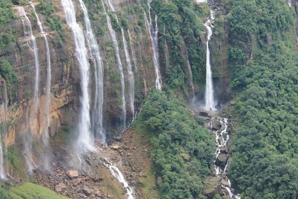 Seven Sisters' falls, located in the East Khasi Hills district. Credit: Wikipedia Commons/Rishav999