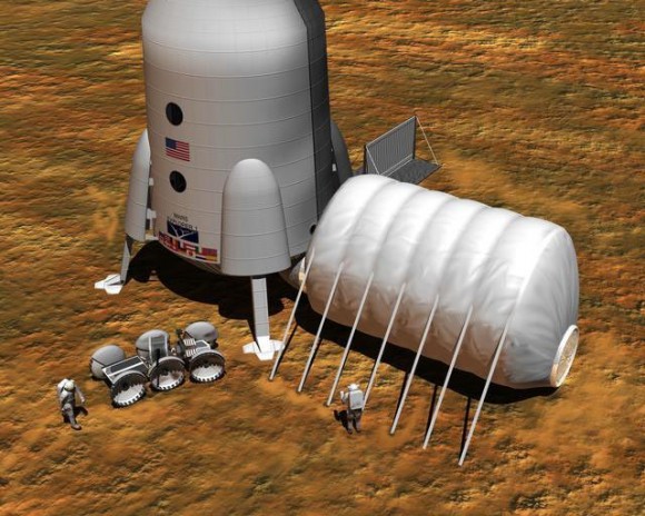 Artist illustration of a Mars Colony. Image credit: NASA