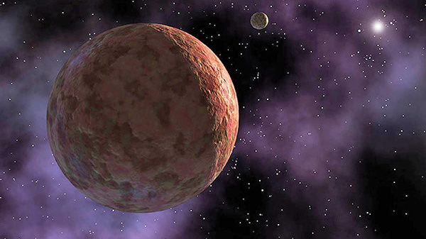 An artist's illustration of Makemake, a Kuiper Belt Object (KBO) discovered in 2005. It, like other KBOs, may have had a hot-start, and may still have a subsurface ocean today. Image Credit: NASA