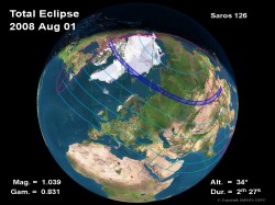Path of totality on Friday (NASA)