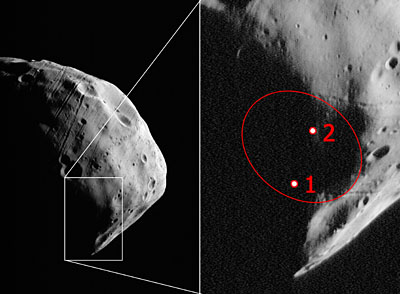 Phobos flyby. Credits: ESA/ DLR/ FU Berlin (G. Neukum)
