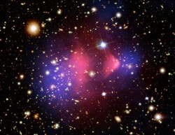 Bullet Cluster.  Credit:  NASA/CXC/CfA/STScI