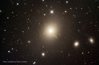 M87 and Surrounding Galaxies in the Virgo Cluster.  Credit: R. Gendler 