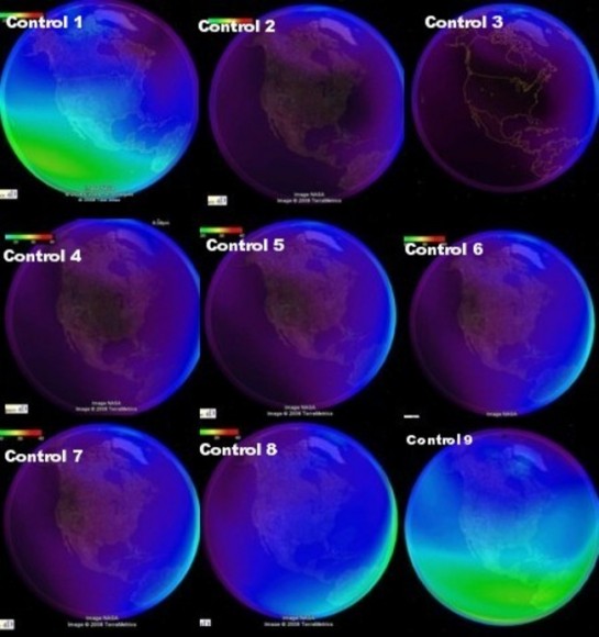 Control 1 - 02:00 UT Aug 12: Darkness and Activity Begins in Eastern US.  Control 2 - 04:00 UT Aug 12:  Visual Activity Increases Significantly in OH, KY, NY, IN, MI and PA.  Control 3 - 08:00 UT Aug 12: High visual activity in OH, KY, NY, IN, MI and PA through dawn.  Control 4 - 09:00 UT Aug 12: High visual activity reported in CO and beginning CA.  Control 5:  10:00 UT Aug 12: High visual activity reported in CA.  Control 6:  10:30 UT Aug 12: Approaching Predicted Peak.  Control 7:  11:00 UT Aug 12: Predicted Peak: Activity Reported Nominal.  Control 8 - 12:00 UT Aug 12:  Daylight.  Control 9 - 13:00 UT Aug 12 - Control Daylight West Coast