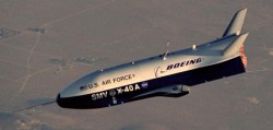 The X-40 undergoing a test flight in 1998 (NASA)
