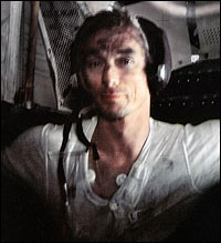 Lunar dust contamination covering Apollo 17 astronaut Eugene Cernan inside the lunar module after an EVA (NASA)