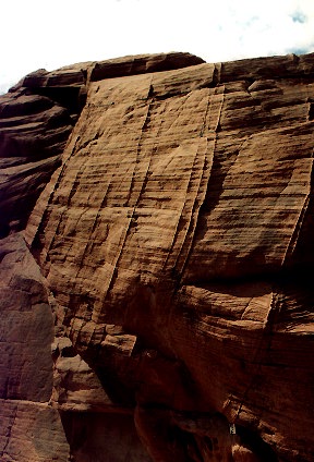 Deformation bands in the Four Corners region of the US.  Credit:  Jon E. Olson