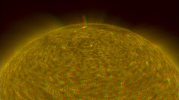 Picture of the Sun in 3-D. Image credit: NASA