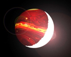 Artist illustration of the planet orbiting the sun-like star HD 149026 (U.C. Santa Cruz)